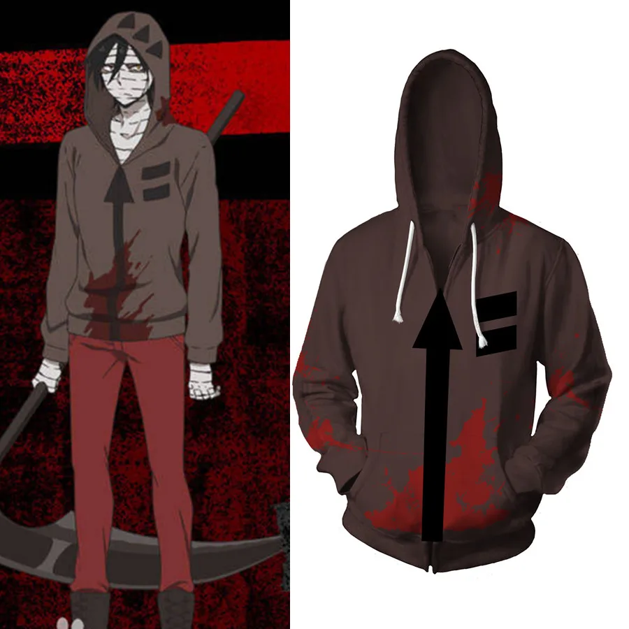 

Angels of Death Zack Sweatshirt Hoodie Game Isaac Foster Costume Cosplay 3D Print Men New Coat Jacket