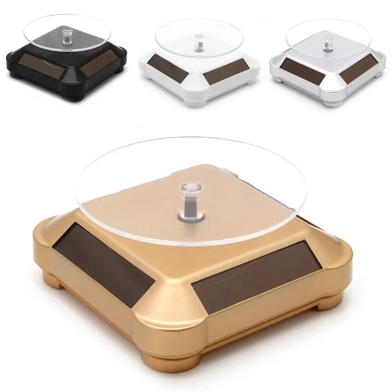 

Solar Power Double-Use 360 Rotating Display Stand Table For Phone Watch Jewelry