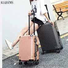 KLQDZMS 20/24 дюймов, роскошная алюминиевая рама прокатки Чемодан Спиннер Для мужчин Бизнес Чемодан Для женщин Дорожные сумки колеса