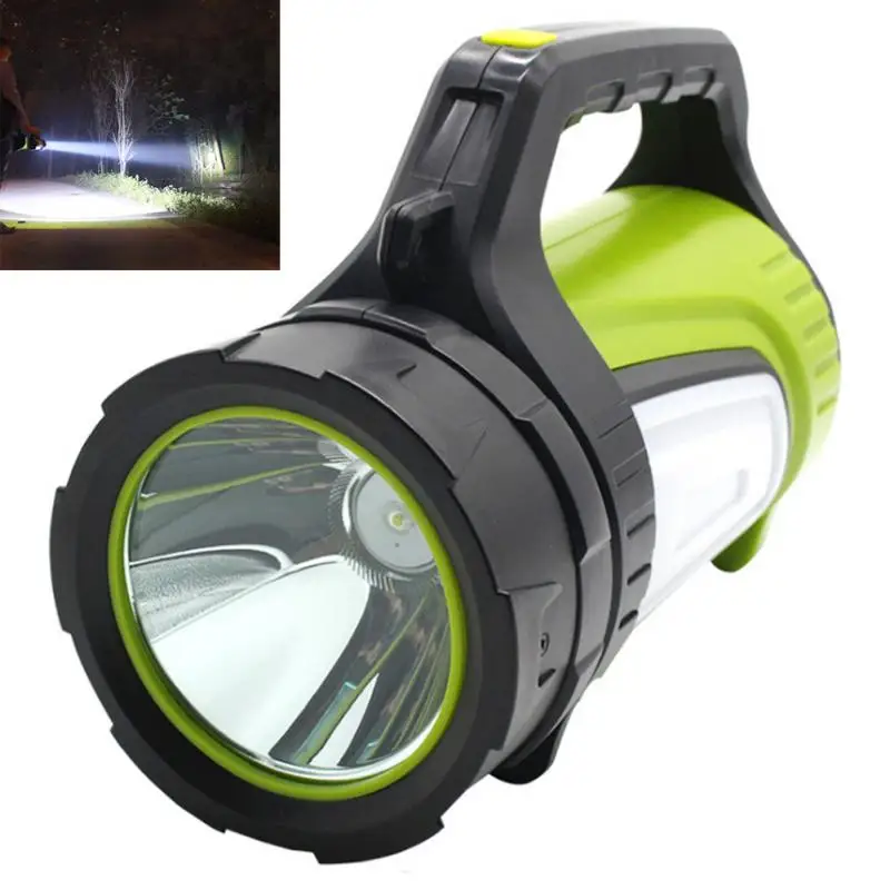 

New LED Flashlight Shoulder Strap USB Lantern Rechargeable Flashlight Searchlight Spotlight
