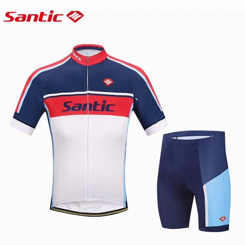 Santic мужские Велоспорт Джерси наборы Анти-УФ гоночная команда Спортивная одежда MTB Дорожный велосипед Джерси Велоспорт одежда мужчин s-Размер 3XL WM6CT056B