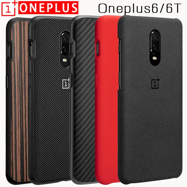 Чехол для Oneplus 6T оригинальный нейлоновый черный бампер из углеродного дерева