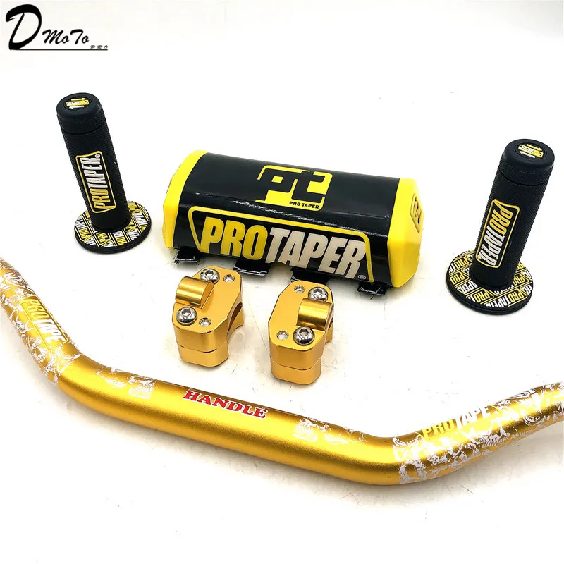 Руль для PRO Taper Pack Bar 1-1/" ручка бар колодки ручки Pit Pro Racing Dirt Pit Bike мотоцикл CNC 28,5 мм адаптер - Цвет: Gold PT