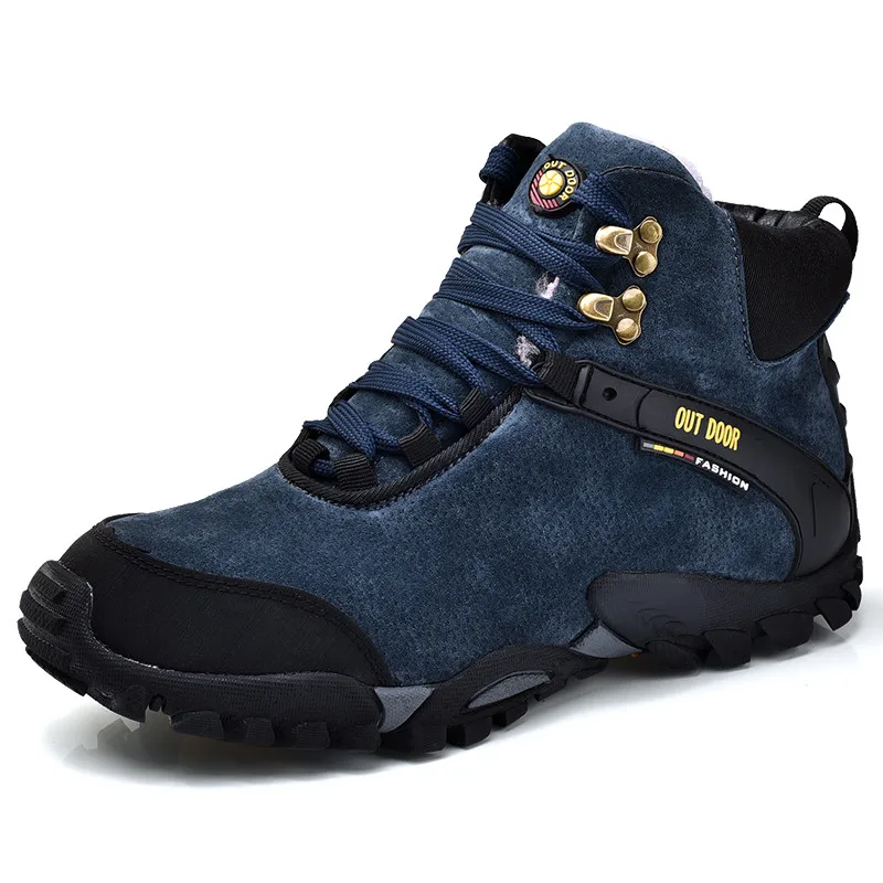 

Onke Black Hiking Shoes for Men Wanderschuhe Herren Winter Man Sneakers Medium Cut Mountain Climbing Shoes Big Size 46 Trainers