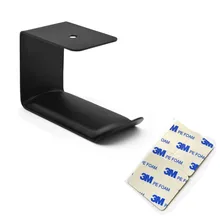 Headphones Stand Hanger Hook Aluminum Stick On 3M Adhesive Under Desk Headsets Holder Mount for All Headphones Black 