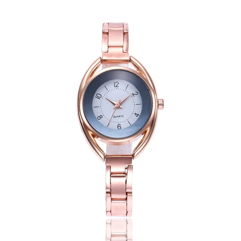 Роскошные женские часы, модные аналоговые кварцевые часы с ремешком из нержавеющей стали, круглые женские наручные часы, Relogio Montre Femme Reloj Mujer - Цвет: Khorasan057-ro gold