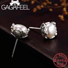 GAGAFEEL женские серебряные жемчужные серьги-гвоздики 925 пробы серебряные серьги-гвоздики для женщин Свадебные ювелирные изделия высшего качества
