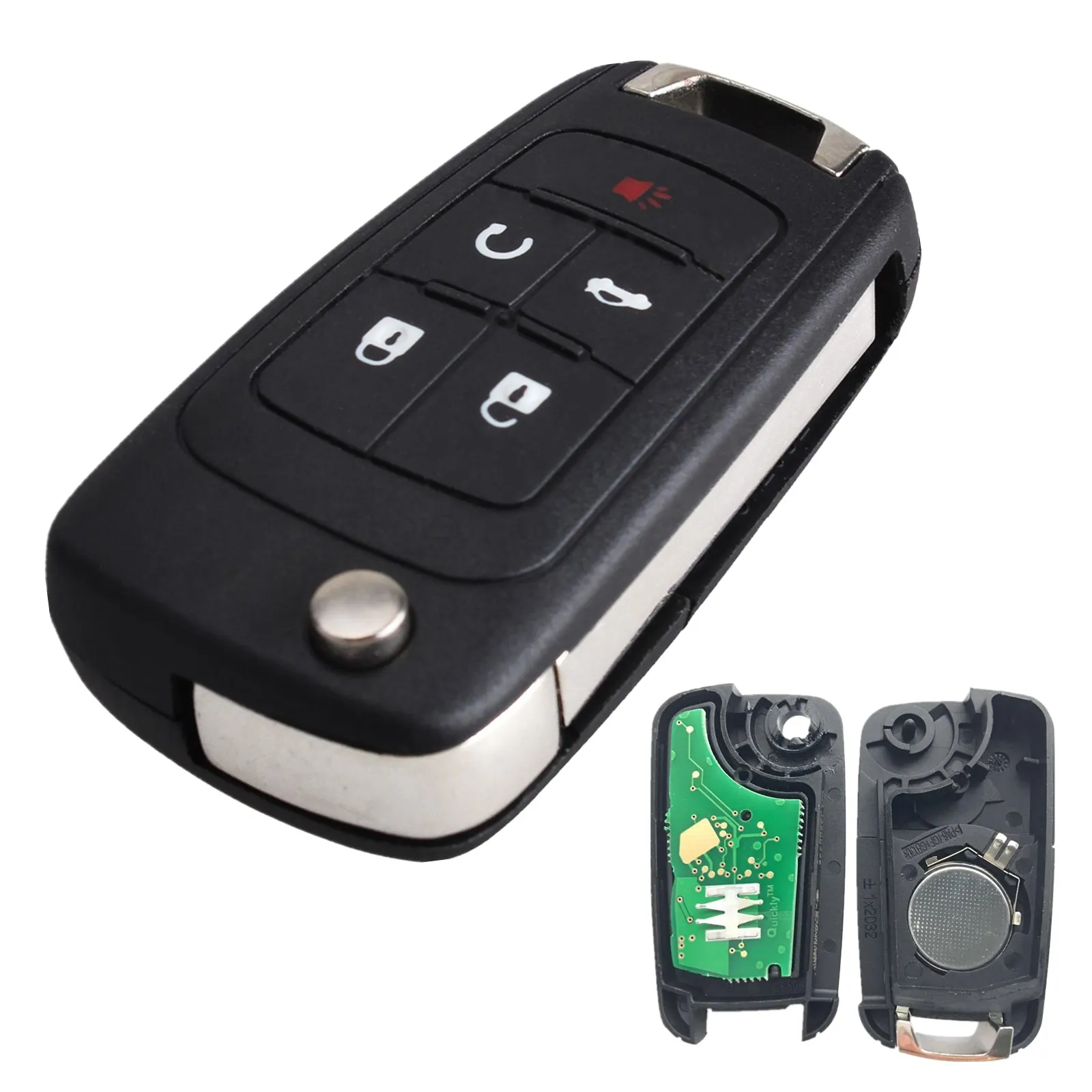 

Mayitr 5 Buttons Uncut Flip Folding Remote Key Fob 433MHz ID46 Chip For Buick Car Styling