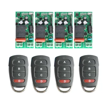 

AC 220 V 1CH Relay RF Wireless Remote Control Switch Wireless Light Switch Output = Input; 4PCS Receiver + 4PCS Big Transmitter