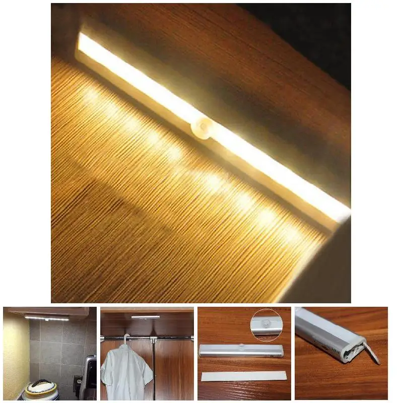 

Stick On Anywhere Portable 10 LED Wireless Motion Sensing Closet Cabinet LED Bar Light / Stairs Light / Step Light Bar --M25