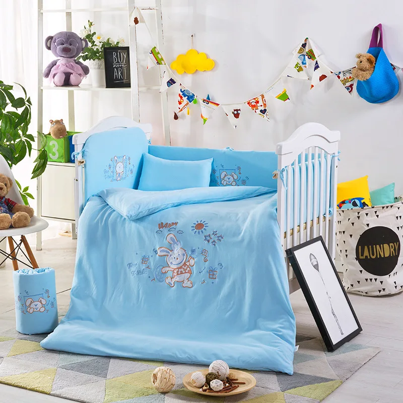 New Style 10Pcs Cotton Baby Bedding Set Cartoon Baby Newborn Crib