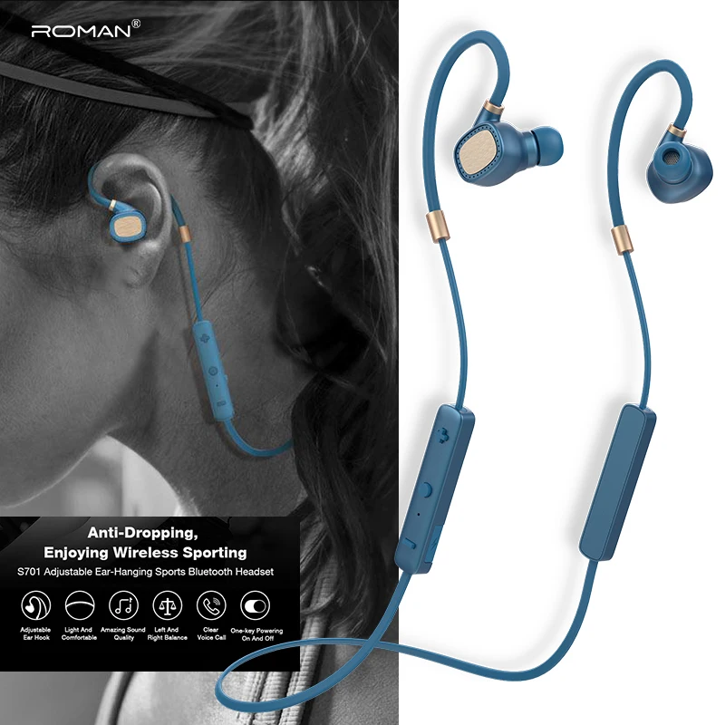 

Roman S701 Earphone/Roman Headset 5.0 Neck-mounted Binaural Hanging Neck sports Wireless Earphone/Wireless Headset