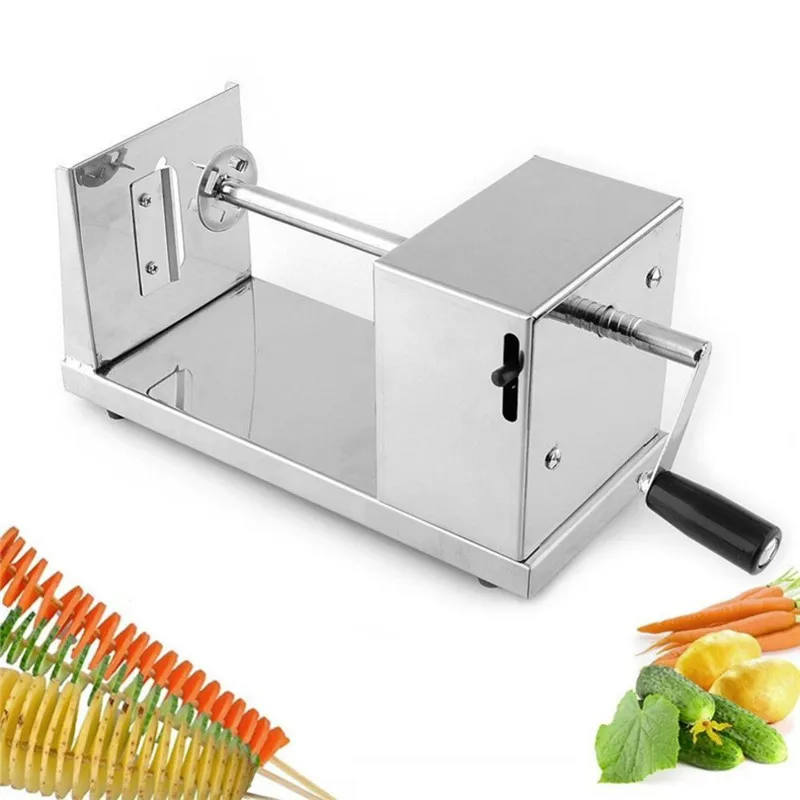 

Stainless Steel Potato Peeler Hand Tower Crane Potato Slicer Peeler With Rocking Handle Spiral Potato Slicer Easy To Clean