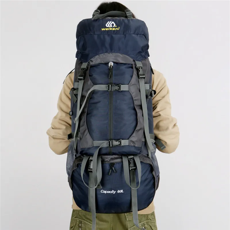 

High Quality Cool Casual Nylon Travel Bags 55L Outdoor Climbing Backpacks Water-proof Multifunctional Cyling Hiking Bag Men