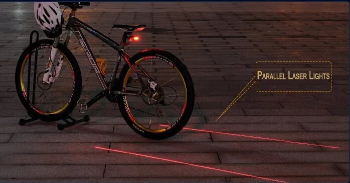 Excellent 5LED+2Laser 7 Flash Mode Bicycle Safety Rear Lamp Waterproof Bike Laser Tail Light Headlight Warning Lamp Flashing Light MBI-01 10