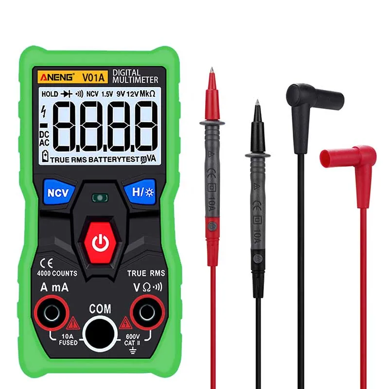 

ANENG V01A Digital Multimeter Tester Autoranging True rms Automotriz Mmultimetro with NCV DATA HOLD LCD backlight+Flashl HR