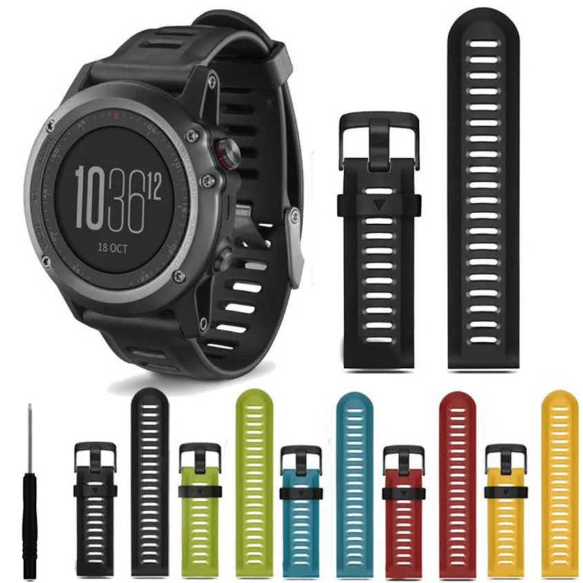 Soft Silicone Strap Replacement Watch Band With Tools For Garmin Fenix 3 Width 27mm Watchband Correa Dropshipping Dignity JU05 Soft Silicone Strap Replacement Watch Band With Tools For Garmin Fenix 3 Width 27mm Watchband Correa Dropshipping Dignity JU05