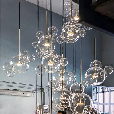 

Postmodern minimalist molecular Nordic chandelier Italian designer creative bubble glass restaurant restaurant hanging lamps