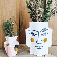 Скандинавский стиль Ins Двусторонняя художественная Цветочная бумажная ваза Европейская бумажная доска растение бонсай Цветочная ваза домашний Свадебный декор Настольная Ваза