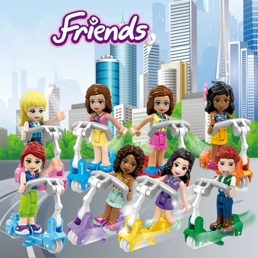8pcs/Set Girls Princess Series Heart Lake City Girls Scooter Legoings Model Building Blocks Friends for Girl Toys for children 8pcs/Set Girls Princess Series Heart Lake City Girls Scooter Legoings Model Building Blocks Friends for Girl Toys for children