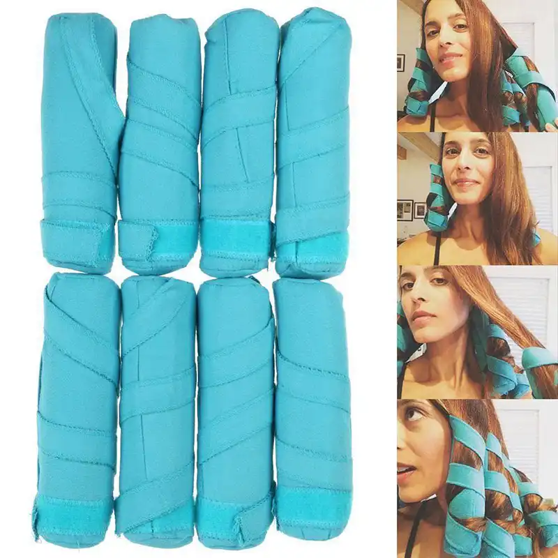 8pcs Set Hair Rollers Long Cotton Curlers Diy Styling Tools