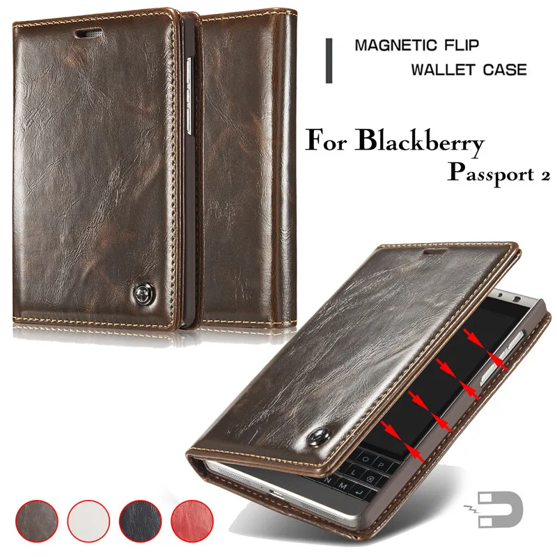 

Brand Leather Case for Blackberry Passport 2 Luxury Flip Stand Card Slot Wallet Bag Cover for Passport 2 Phone Case Coque