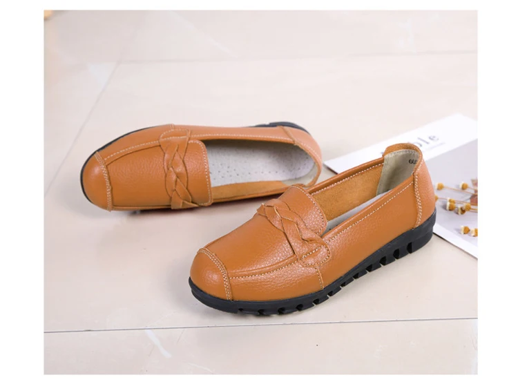 AH 2669-2019 Spring Autumn Women Flat Shoes Genuine Leather Woman Shoe-8