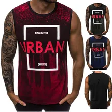 Летний жилет для бега с 3d принтом, камуфляжная Беговая футболка с буквенным принтом для мужчин без рукавов, для тренажерного зала, футболка для мужчин