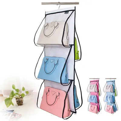 

Quality Oxford Fabric Wardrobe Closet Hanging Organizer Bag For Handbags Multi-layer Hanging Storage Pockets