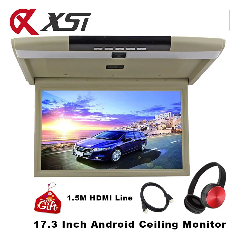 

17.3 Inch Android 6.0 Car Roof Mount Monitor Ceiling HD 1080P Video Player With IPS Screen WIFI/HDMI/USB/SD/FM/Bluetooth/Speaker