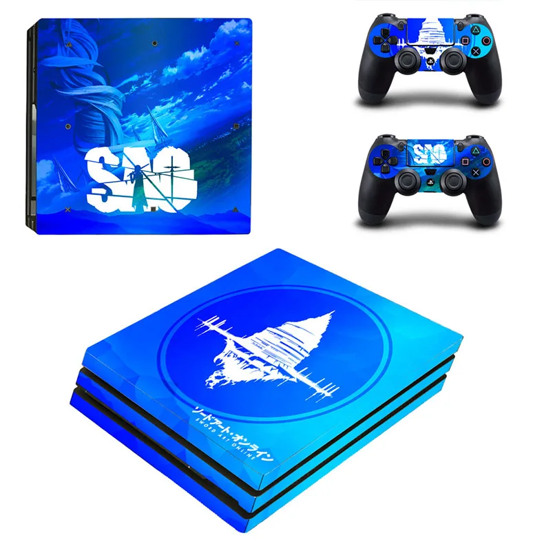 SAO PS4 Pro Skin PS 4 Pro наклейки Pegatinas Vinilo Sword Art онлайн скины для игровой консоли 4 Pro и двух контроллеров