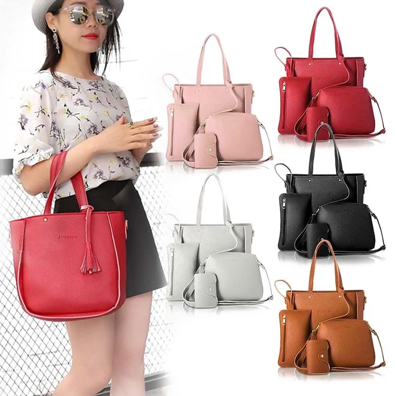 

Women Composite Bag 4 Pcs/Set Crossbody Bags Bag Shoulder Bag Messenger Bag Wallet Handbag Femme Luxury Handbags Purse Wallets