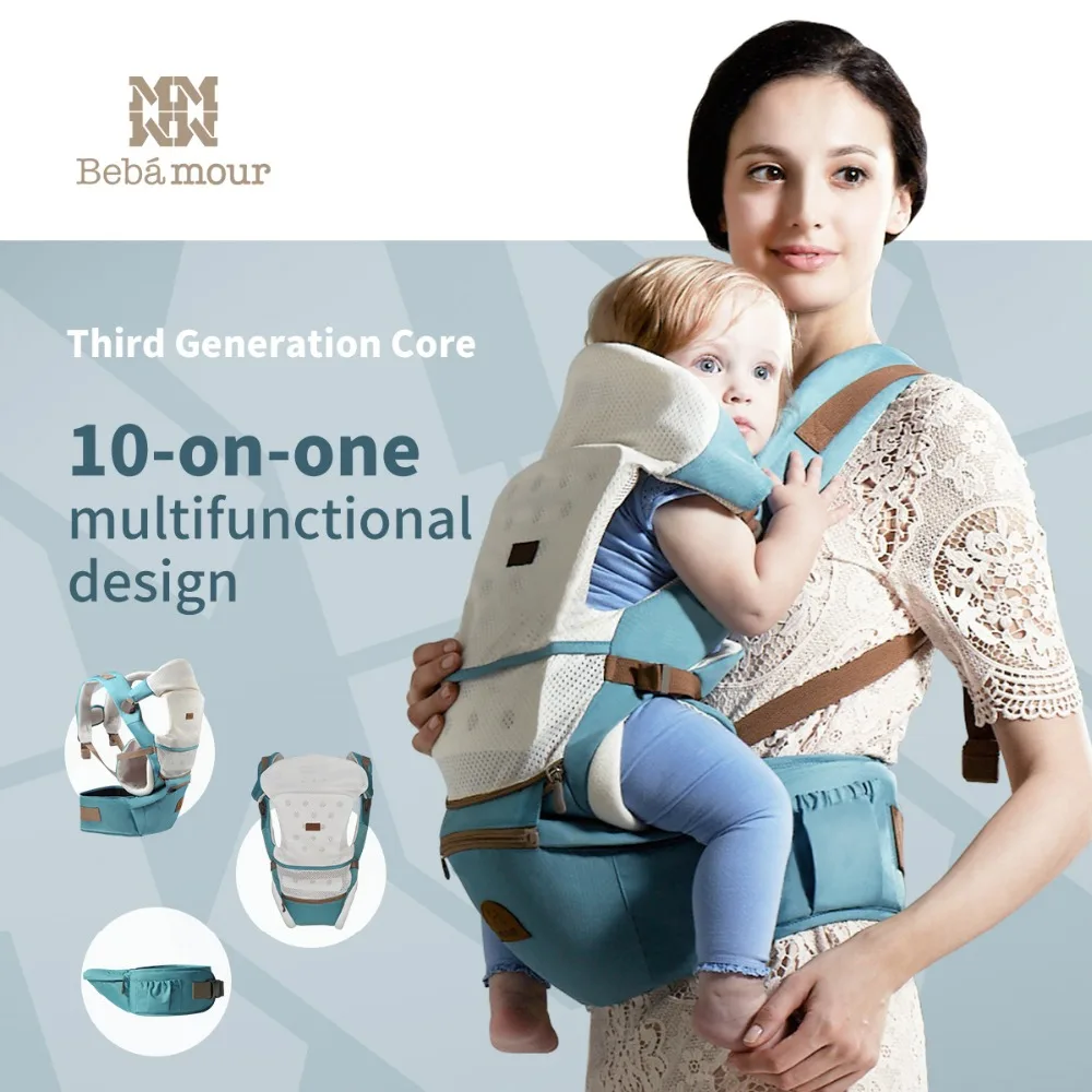 Bebamour Baby Hipseat 10 в 1 детская переноска Съемный Детский Слинг wrap удобный и дышащий один Hipseat