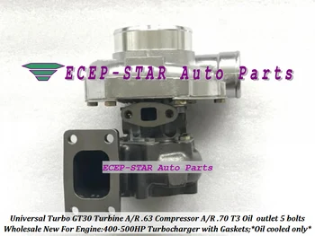 

Free Ship Universal Turbo Oil cooled only Turbocharger GT30 Turbine A/R .63 Compressor A/R .70 T3 outlet 5 bolts 400HP-500HP
