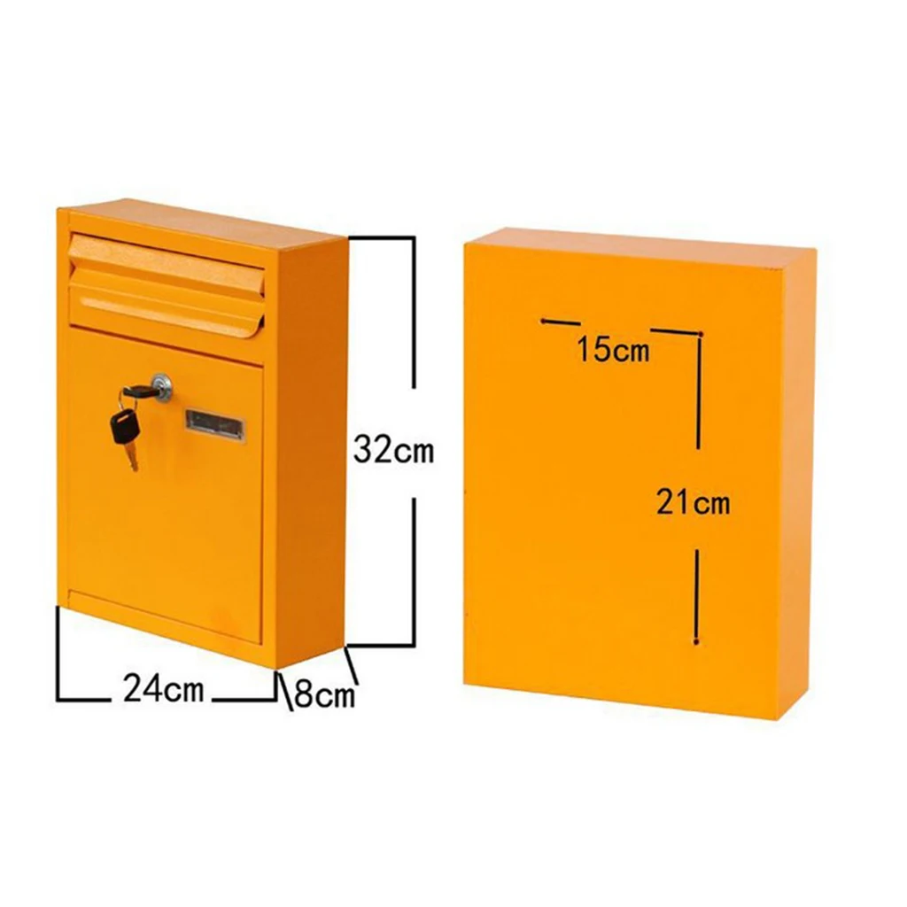Letter Rack Holder With 2 Keys Lock Mailbox Post Box Newspaper Magazines Box Security Outdoor Used Lockable