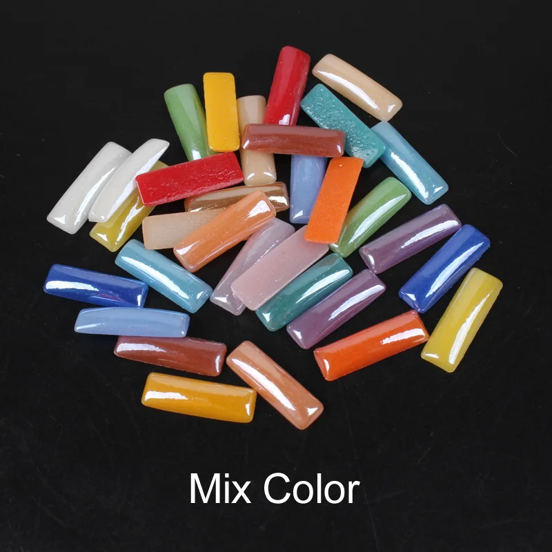 Керамические бусины в форме полосы 17 цветов смешанных цветов 3 размера ногтей искусство DIY Ремесло Flatback жемчужные камни для дизайна ногтей