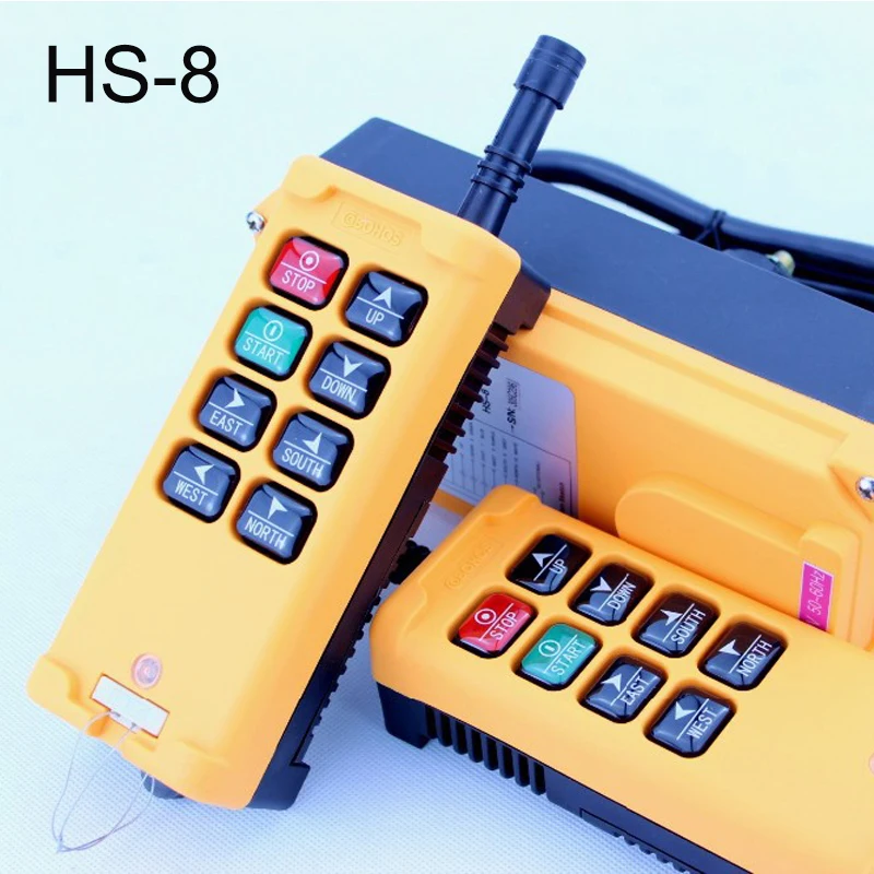 

HS-8 8 keys industrial remote controller switch 2 transmitter + 1 receiver Crane Transmitter DC 24v