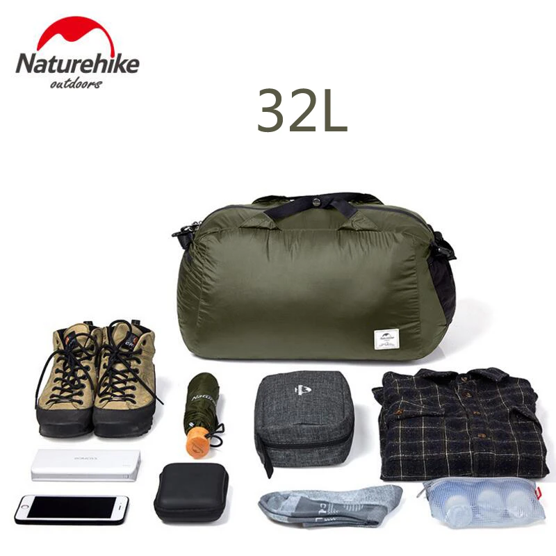 Naturehike Складная 20D Силиконовая Водонепроницаемая сумка, дорожные сумки для кемпинга, унисекс, Ультралегкая сумка на плечо 32L, уличный туристический рюкзак