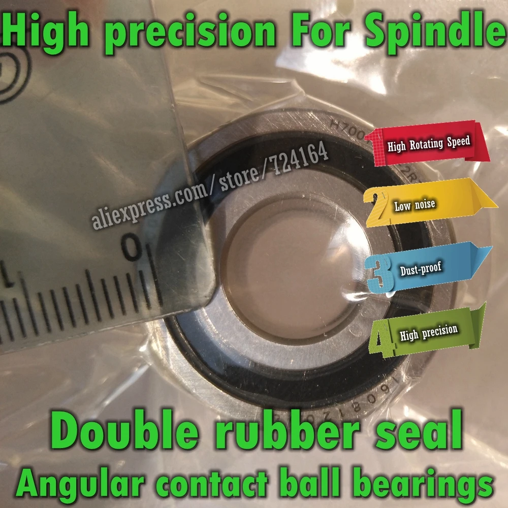 

H7002C - RZ 2RZ 2RS P4 P5 15x32x9mm Spindle Double rubber seal Angular contact ball bearings Engraving machine CNC ABEC-7 ABEC-5