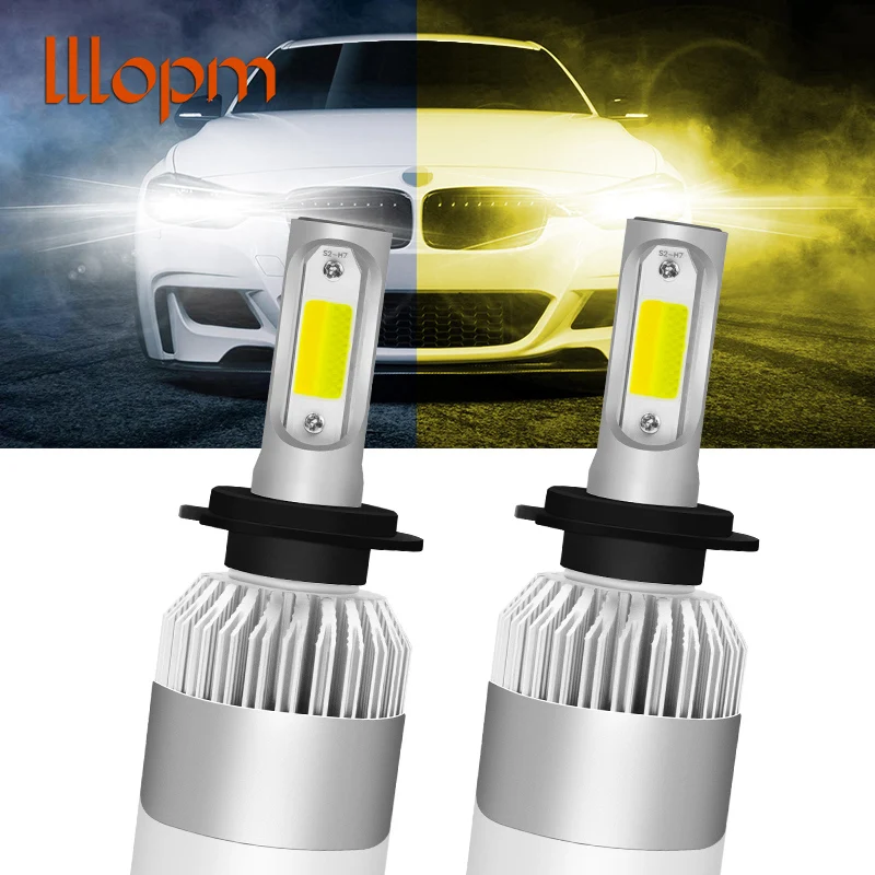 

New H7 H11 H1 H3 9005 9006 COB Car LED Headlight Bulbs Hi-Lo Beam 72W 9600LM 6500K 3000K Auto Headlamp Fog Light Bulb DC12v 24v