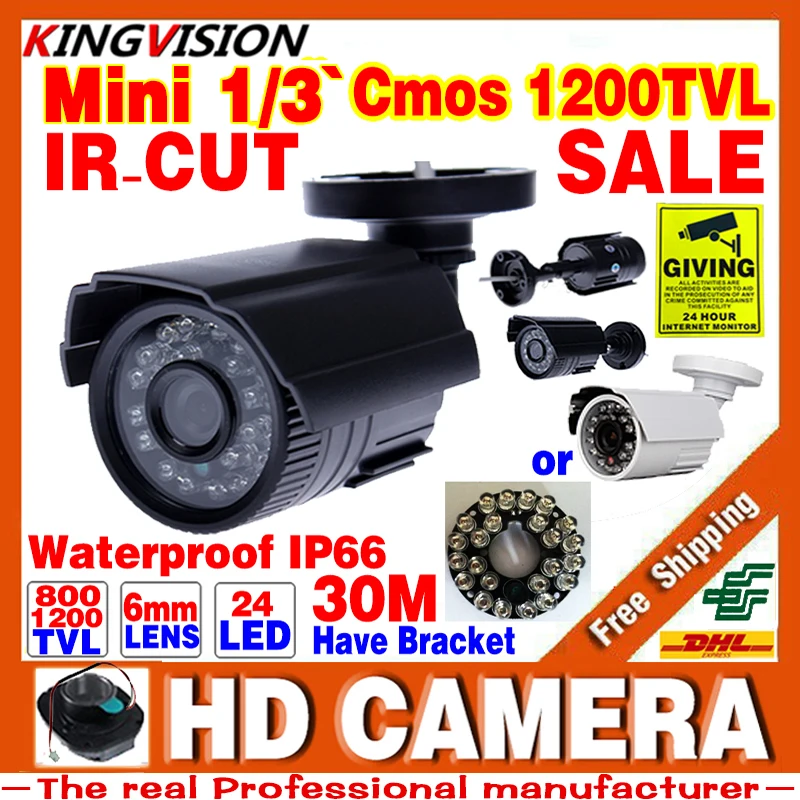 Sale!1/3cmos 800TVL/1200TVL HD Outdoor IP66 Waterproof CCTV Security