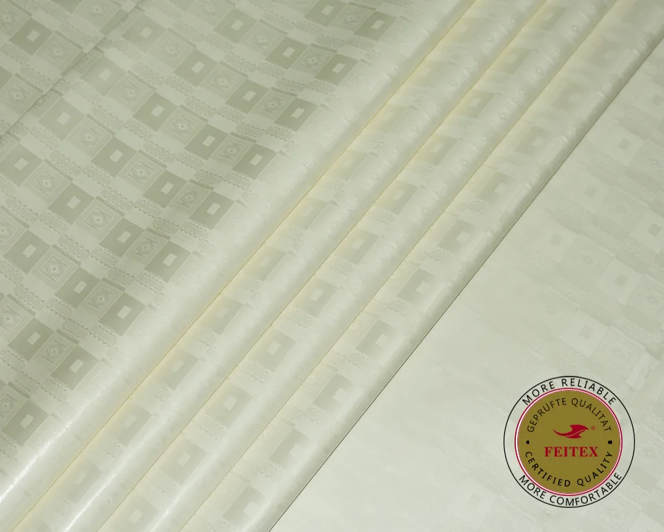 Milk White Bazin Riche Fabric 2021 Most Popular African Brocade Lace Embroidered For Men Clothing 10yards/lot | Дом и сад