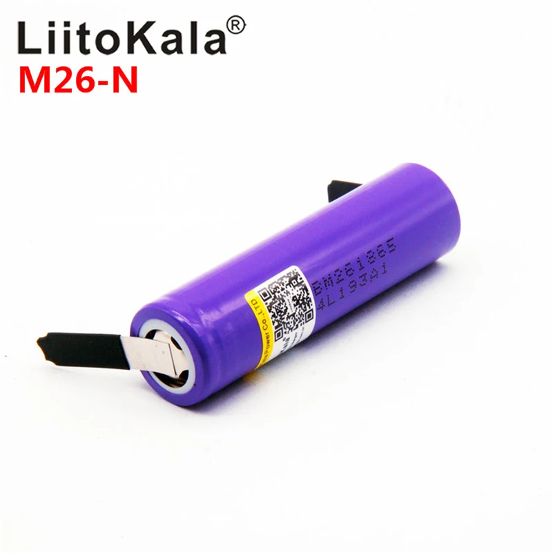 LiitoKala M26-N 18650 2600 mah 10A 18650 литий-ионная аккумуляторная батарея силы безопасный аккумулятор для ecig/скутер