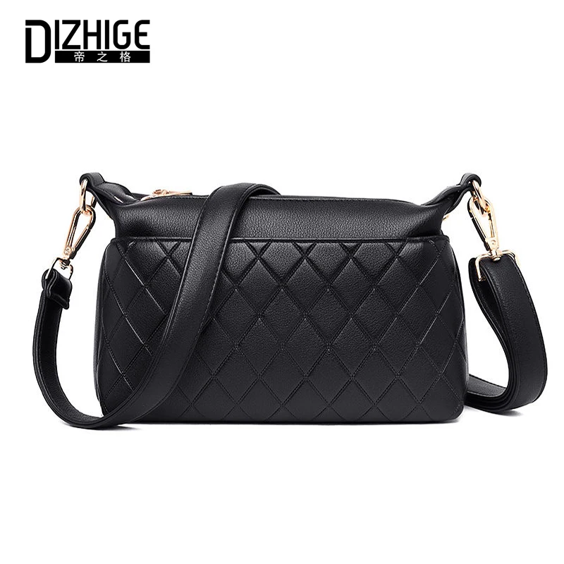 

DIZHIGE Brand Fashion PU Leather Women Thread Small Bag High Quality Crossbody Bags For Women Luxury Female Zipper Messenger Bag