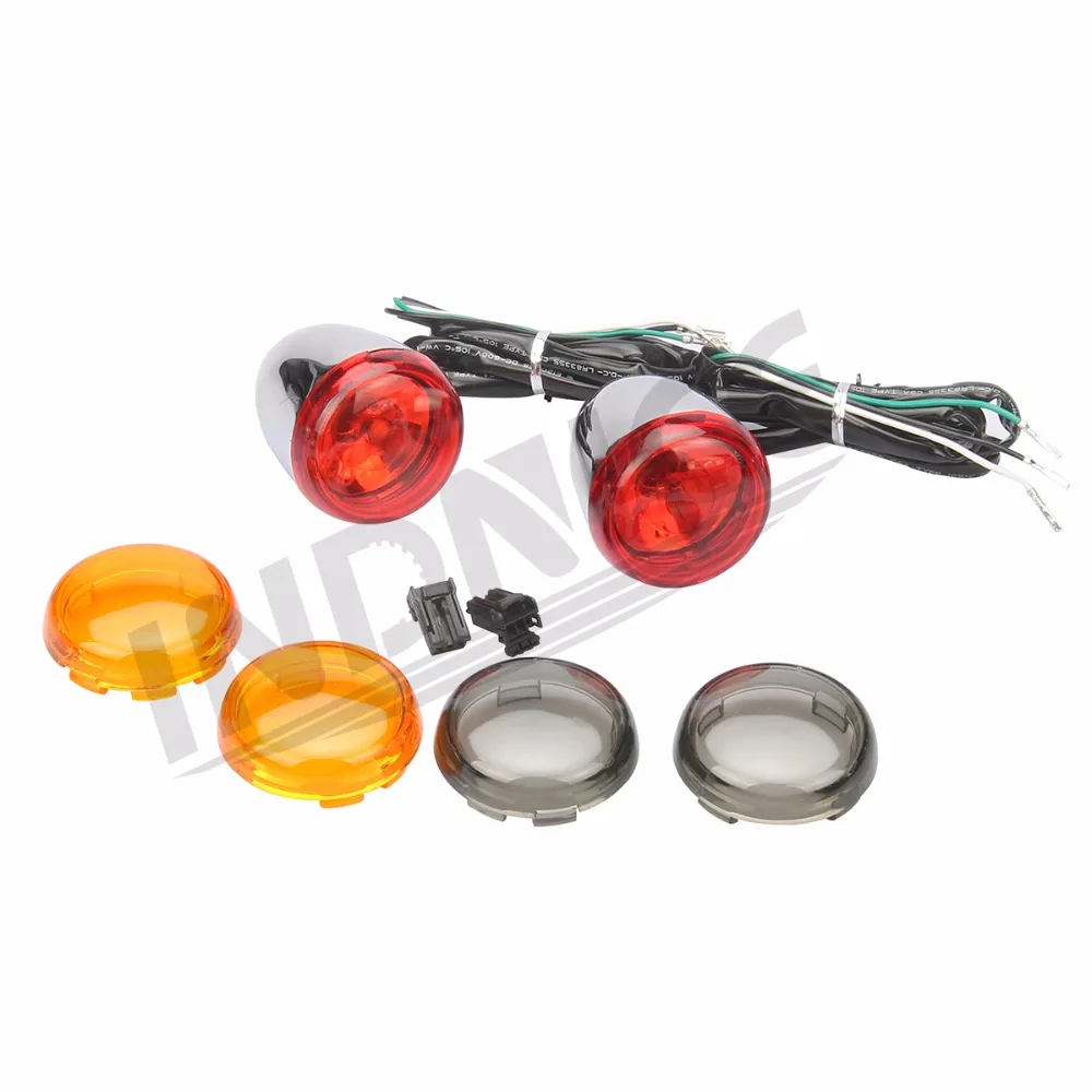 Chrome Bullet turn signal lights for harley sporster 883 Rear Turn