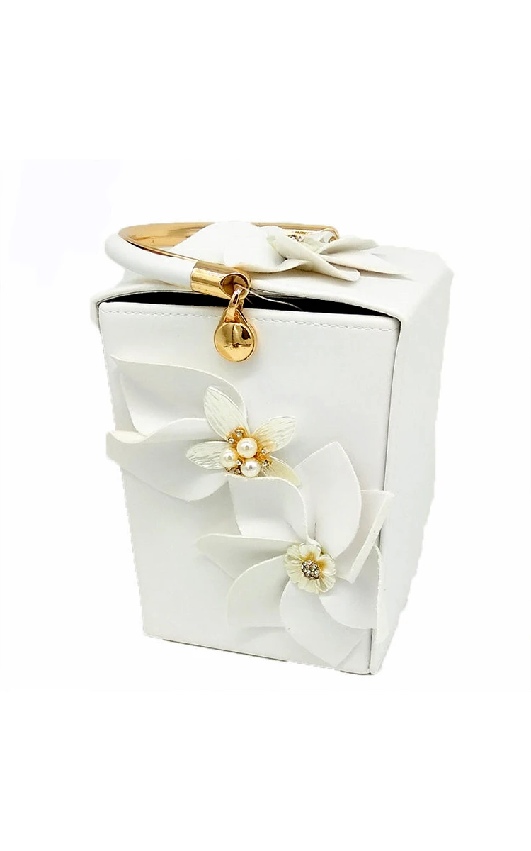 Вечерний женский клатч Boutique De FGG, оригинальная сумочка в форме подарочной коробки с цветами и бусинами, кошелек, сумка-тоут, свадебный кошелек