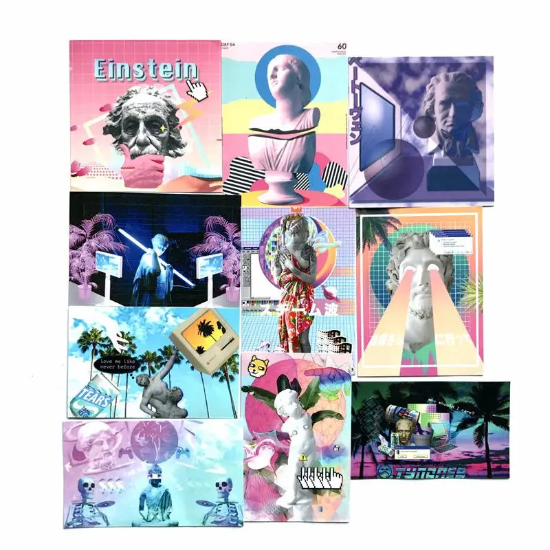 

10pcs/Lot Einstein Graffiti Vaporwave Stickers For Laptop Luggage Suitcase Skateboard Waterproof Car Stickers Sheets Pegatinas