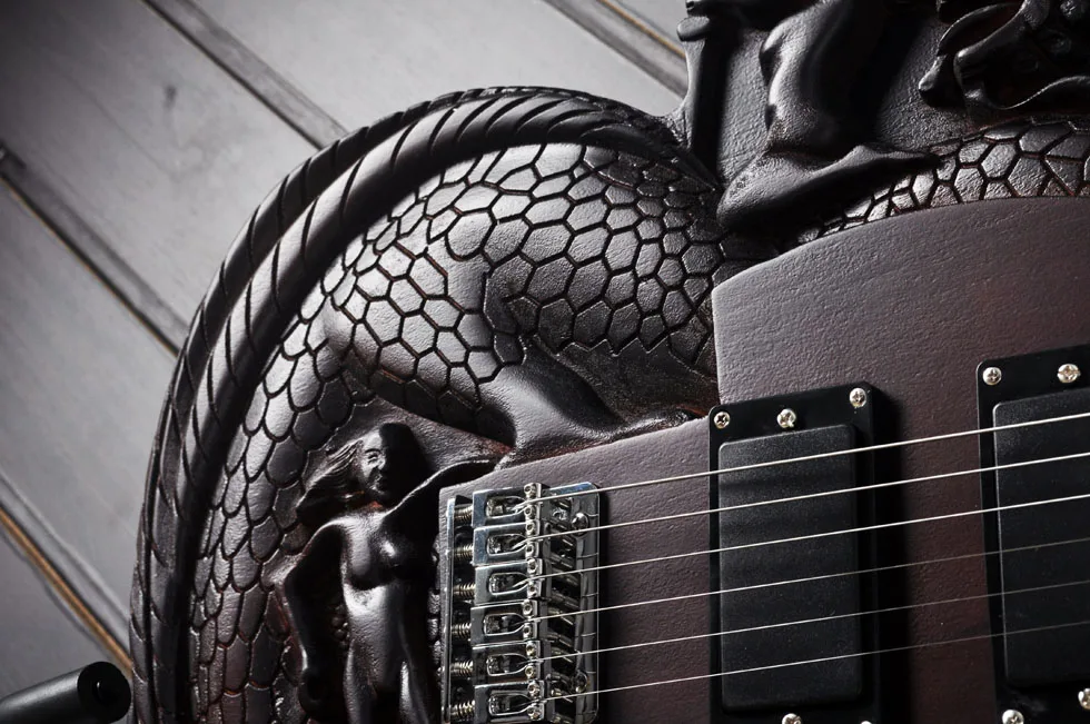 ATL Carved Dragon Slayer Style Electric Guitar Mahogany Body Rosewood Fingerboard 22 Fret electric guitar kit headless electric guitar