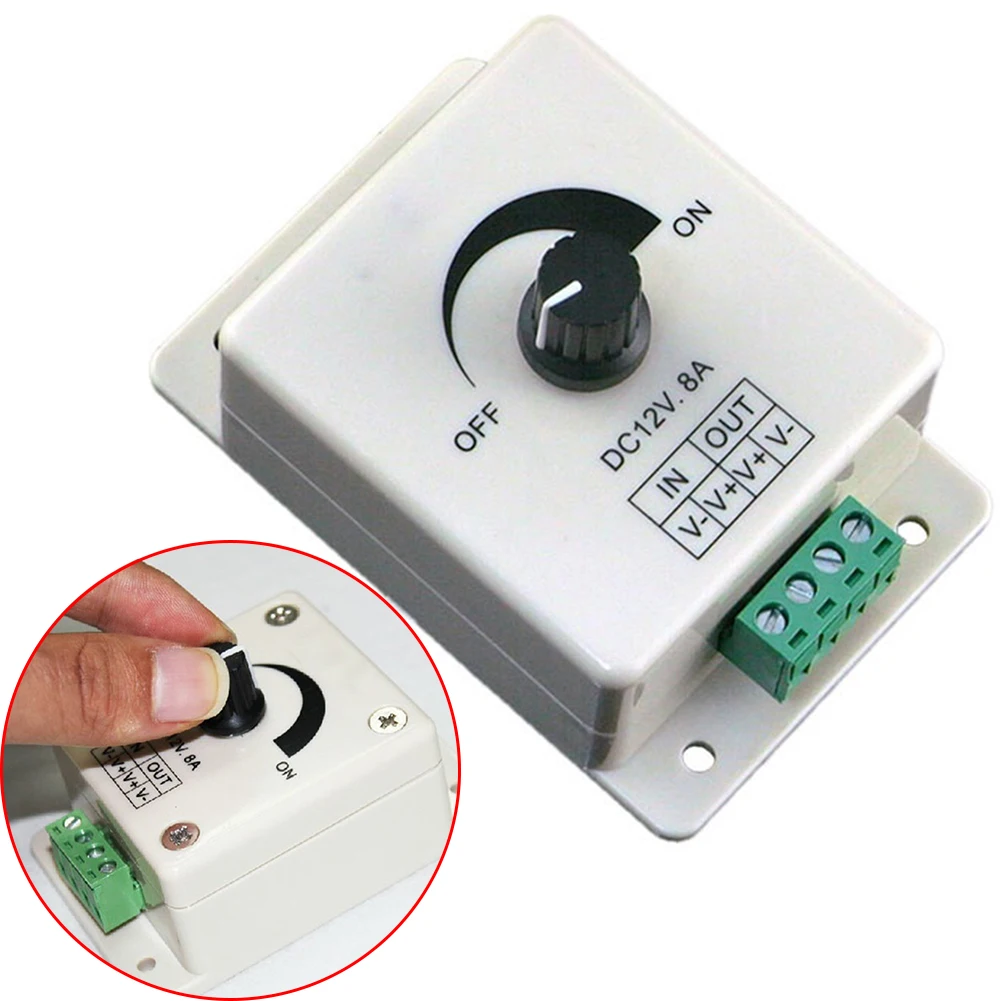 

Drop Shipping 1PCS 12V 8A White PIR Sensor LED Strip Light Switch Dimmer Brightness Controller White