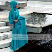 Gorgeous ARABIC 2016 Long Sleeve Muslim Robe de Mariage Hijab Dubai Saudi Arabia Event Gown Women Prom dress